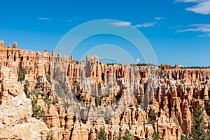 Bryce Canyon - Close up scenic view of the wall of windows on Peekaboo hiking trail in Bryce Canyon National Park, Utah, USA