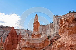 Bryce Canyon - Close up scenic view of the wall of windows on Peekaboo hiking trail in Bryce Canyon National Park, Utah, USA photo