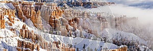 Bryce Canyon Hoodoos Foggy Panorama