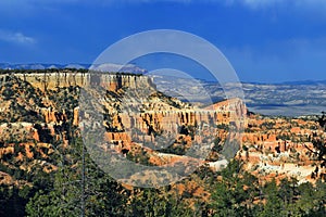 Bryce Canyon National Park with Dark Storm Clouds in Evening Light, Southwest Desert Landscape, Utah