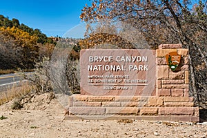 Bryce Canyon National Park Entrance Sign