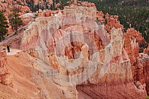 The Bryce Canyon National Park, geological environment with thousands of rust-brown rock formations, the view is phenomenal.