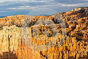 Bryce Canyon National Park, Hoodoos orange rock formations. Utah, USA