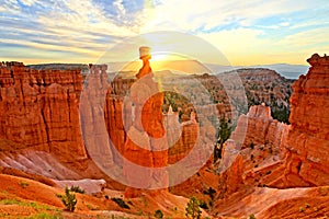 Bryce Canyon National Park hoodoos at sunrise, Utah, USA