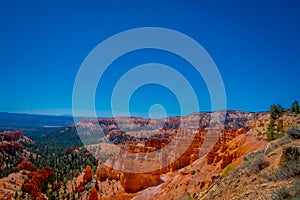 Bryce Canyon National Park landscape, Utah, United States. Nature scene showing beautiful hoodoos, pinnacles and spires