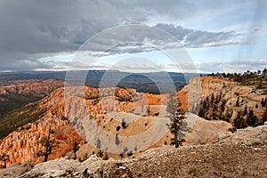 Bryce Canyon National Park - snow storm at sunset, United States of America