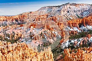 Bryce Canyon National Park with snowcapped rocks photo