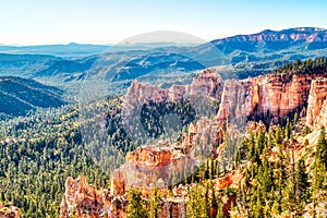 Bryce Canyon National Park during a Sunny Day, View from Farview Point, Utah photo