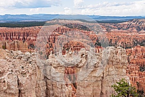 Bryce Canyon - Scenic view of  hoodoo sandstone rock formation in Bryce Canyon National Park, Utah