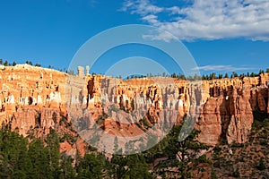 Bryce Canyon - Scenic view of  hoodoo sandstone rock formation towers on Queens Garden trail in Bryce Canyon National Park, Utah
