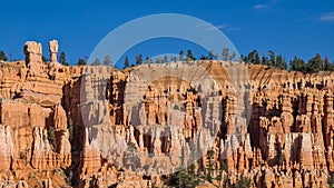 Bryce Canyon - Scenic view of  hoodoo sandstone rock formation towers on Queens Garden trail in Bryce Canyon National Park, Utah