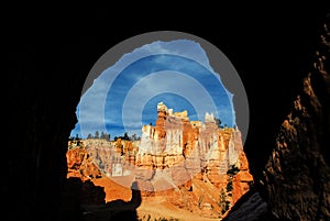 Bryce canyon view from a tunnel