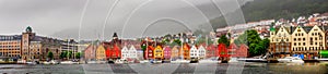 Bryggen in the rain panorama