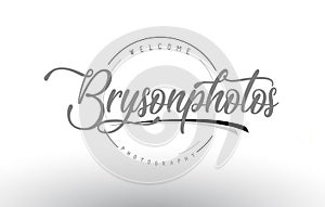 Bryson Personal Photography Logo Design with Photographer Name.