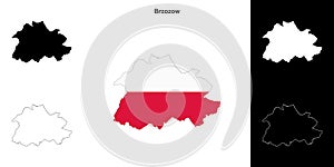Brzozow outline map