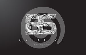 BS B S Letter Logo with Zebra Lines Texture Design Vector.
