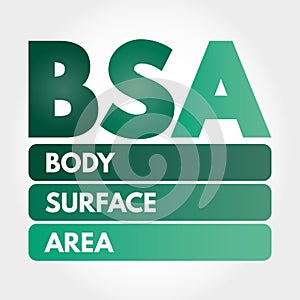 BSA - Body Surface Area acronym