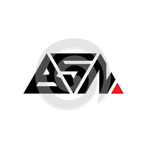 BSN triangle letter logo design with triangle shape. BSN triangle logo design monogram. BSN triangle vector logo template with red