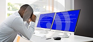 BSOD Error Blue Death Screen. Malware photo