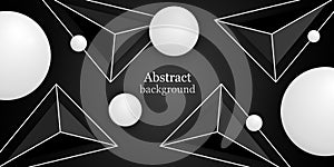 Ðbstract black and white background 3D. Vector illustration with geometric shapes.