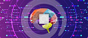 bstract computer brain algorithm concept. Internet network communication