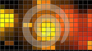 Bstract dynamical image of squares, red, orange, yellow and brown