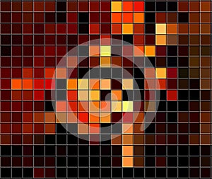 Bstract dynamical image of squares, red, orange, yellow and brown