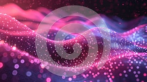 bstract wave moving dots flow particles, hi-tech and big data background