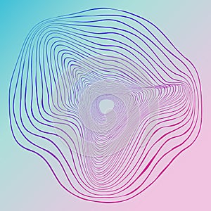 Ðbstract wavy shapes on gradient background in pink and turquoise