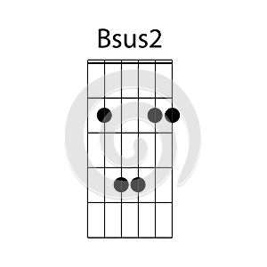 Bsus2 guitar chord icon