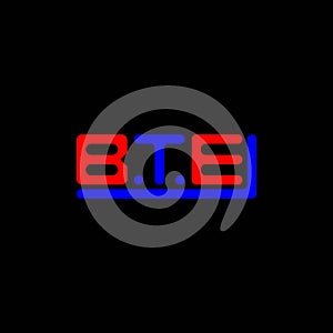 BTE letter logo creative design with vector graphic, BTE