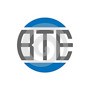 BTE letter logo design on white background. BTE creative initials circle logo concept.