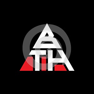 BTH triangle letter logo design with triangle shape. BTH triangle logo design monogram. BTH triangle vector logo template with red