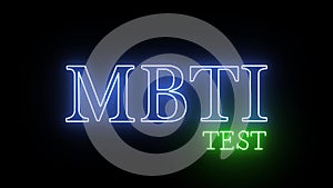BTI test. Myers Briggs Type Indicator. Psychological testing system.Animated image.