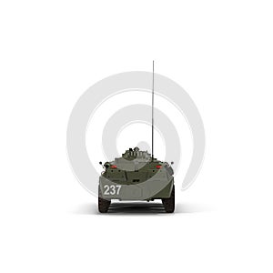 BTR-80 amphibious armoured personnel carrier on white. 3D illustration
