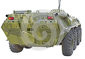 BTR military armored personnel carrier with wheels photo