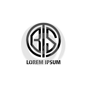 BTS initial logo template graphic illustration circle design