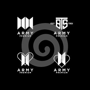 BTS letter logo icon design