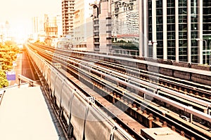 BTS Skytrain rails in Bangkok photo