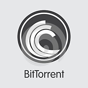 BTT - Bittorrent. The Icon of Money or Market Emblem. photo