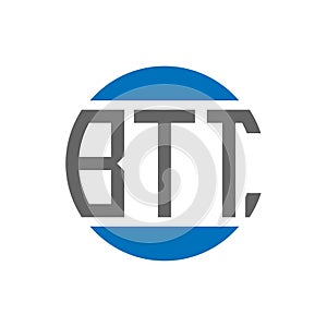BTT letter logo design on white background. BTT creative initials circle logo concept. photo