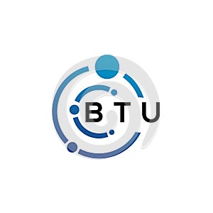 BTU letter logo design on white background. BTU creative initials letter logo concept. BTU letter design