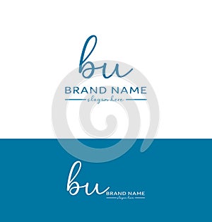 bu Letter Handwriting Signature Logo BU Logo bu icon Design