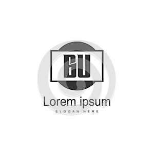 BU Letter Logo Design. Creative Modern BU Letters Icon Illustration