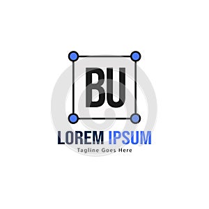 BU Letter Logo Design. Creative Modern BU Letters Icon Illustration