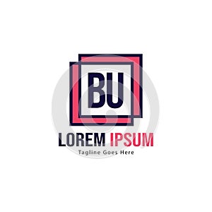 BU Letter Logo Design. Creative Modern BU Letters Icon Illustration