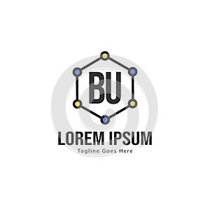 BU Letter Logo Design. Creative Modern BU Letters Icon Illustration