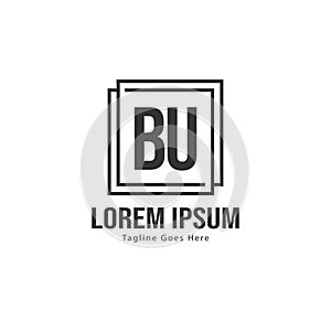 BU Letter Logo Design. Creative Modern BU Letters Icon Illustration