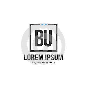 BU Letter Logo Design. Creative Modern BU Letters Icon Illustration