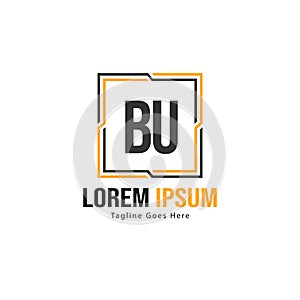 BU Letter Logo Design. Creative Modern BU Letters Icon Illustration